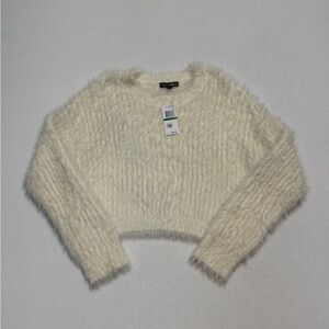 Sun + Moon Ivory Crew Neck Sweater Size L